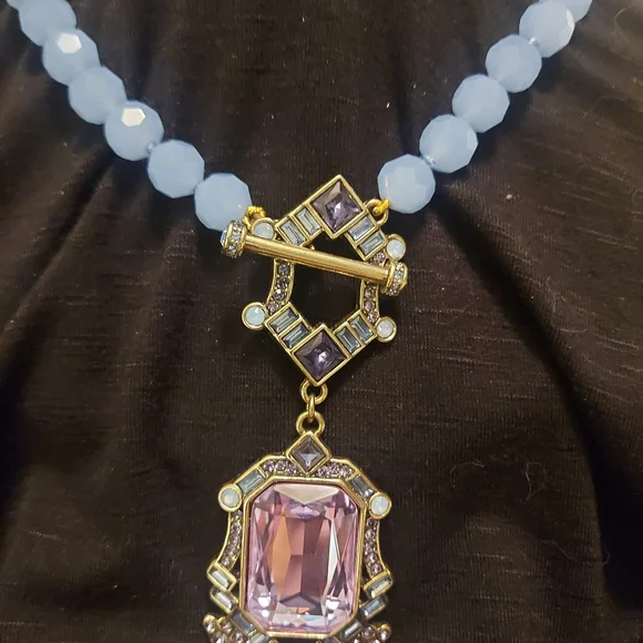 Heidi Daus "Deco Edition" Pendant Necklace And Earring Set - Blue - Picture 4 of 4